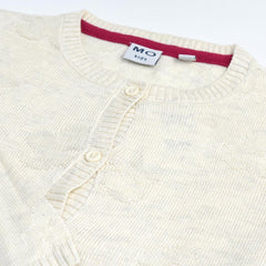 MO OFF WHITE KNITTED GIRLS CARDIGAN