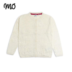 MO OFF WHITE KNITTED GIRLS CARDIGAN