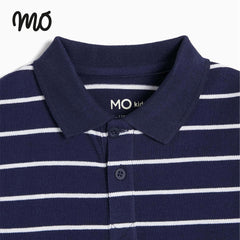 MO SHORT SLEEVE POLO T-SHIRTS BLUE STRIPED