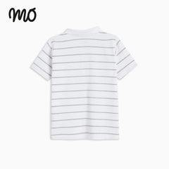 MO SHORT SLEEVE POLO T-SHIRTS WHITE STRIPED
