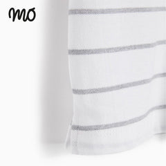 MO SHORT SLEEVE POLO T-SHIRTS WHITE STRIPED