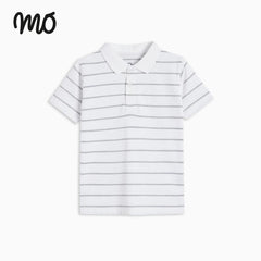 MO SHORT SLEEVE POLO T-SHIRTS WHITE STRIPED