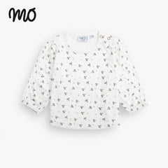 MO WHITE FLORAL PRINTED TOP