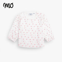 MO WHITE PINK FLORAL PRINTED TOP