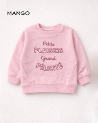 MANGO PINK LITTLE PLEASURE PRINTED SWEATSHIRT