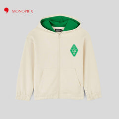 MONOPRIX BEIGE 3-14 PRINTED HOODIE