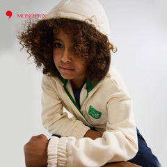 MONOPRIX BEIGE 3-14 PRINTED HOODIE