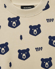 MONOPRIX BEIGE BEAR PRINT SWEATSHIRT