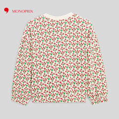 MONOPRIX BEIGE FLOWERS PRINTED SWEATSHIRT