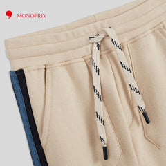 MONOPRIX BEIGE JOGGER WITH CONTRASTING STRIPE