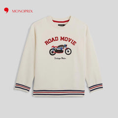 MONOPRIX BEIGE ROAD MOVIE PRINTED SWEATSHIRT