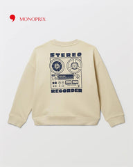 MONOPRIX BEIGE STREO GRAPHIC SWEATSHIRT