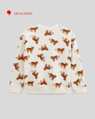 MONOPRIX BEIGE TIGER PRINTED SWEATSHIRT