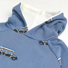 MONOPRIX BLUE CARS PRINTED HOOD