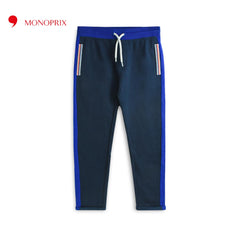 MONOPRIX BLUE CONTRASTING SIDE PANELS TROUSER