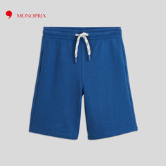 MONOPRIX BLUE FLEECE BERMUDA SHORTS