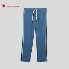 MONOPRIX BLUE JOGGER WITH CONTRASTING STRIPE