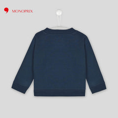 MONOPRIX BLUE KIDS HELICOPTER PRINTED SWEATSHIRT