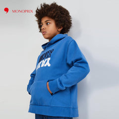 MONOPRIX BLUE OKAY PRINTED HOOD