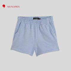 MONOPRIX BLUE PLAIN FLEECE SHORTS