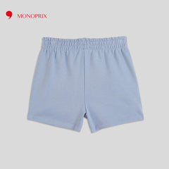 MONOPRIX BLUE PLAIN FLEECE SHORTS
