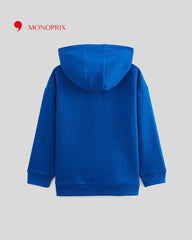 MONOPRIX BLUE PRINTED HOODIE