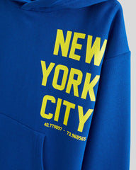 MONOPRIX BLUE PRINTED HOODIE