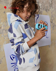 MONOPRIX BLUE PRINTED SWEATSHIRT WITH HOOD