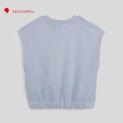 MONOPRIX BLUE SLEEVELESS SWEATSHIRT