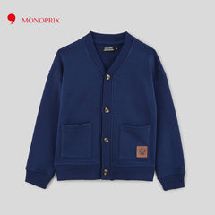 MONOPRIX BLUE V NECK CARDIGAN