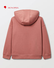MONOPRIX BOYS PINK COTTON ZIP HOODIE