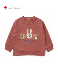 MONOPRIX BROWN LITTLE TEAM SWEATSHIRT
