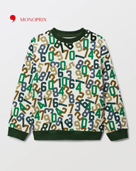 MONOPRIX COLORFUL NUMBER PRINTED SWEATSHIRT