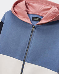 MONOPRIX COTTON TRICOLOR ZIPPER HOOD