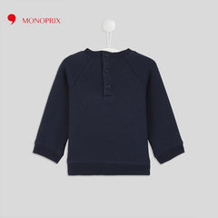 MONOPRIX DARK BLUE BEAR EMBROIDERED SWEATSHIRT