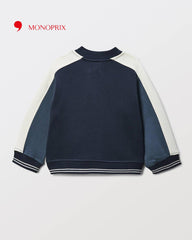 MONOPRIX DARK BLUE COTTON FLEECE TEDDY SWEATSHIRT