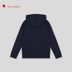 MONOPRIX DARK BLUE ENJOY EMBROIDERED HOODIE