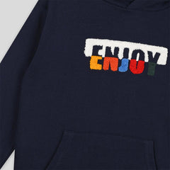 MONOPRIX DARK BLUE ENJOY EMBROIDERED HOODIE