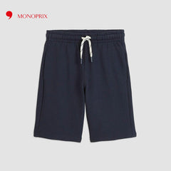 MONOPRIX DARK BLUE FLEECE BERMUDA SHORTS