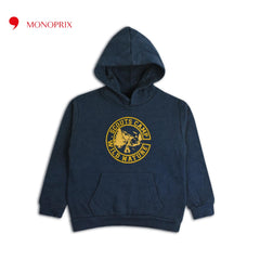 MONOPRIX DARK BLUE WILD NATURE PRINTED HOODIE
