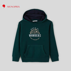 MONOPRIX DARK GREEN WORLD OF WONDERS HOODIE