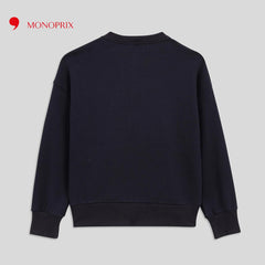 MONOPRIX DARK NAVY EMBOSSED SWEATSHIRT