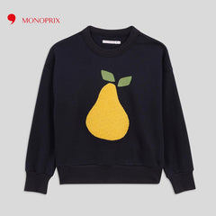 MONOPRIX DARK NAVY EMBOSSED SWEATSHIRT