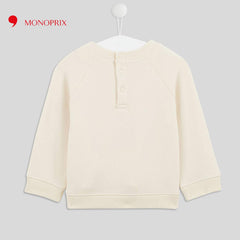 MONOPRIX ECRU BIRD MOTIF SWEATSHIRT