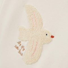 MONOPRIX ECRU BIRD MOTIF SWEATSHIRT