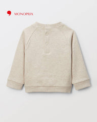 MONOPRIX ECRU EMBROIDERED SWEATSHIRT