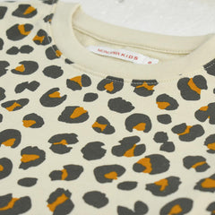 MONOPRIX ECRU LEOPARD PATTERN DRESS