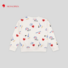 MONOPRIX ECRU PARIS THEME SWEATSHIRT