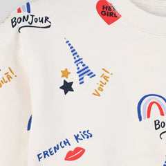 MONOPRIX ECRU PARIS THEME SWEATSHIRT