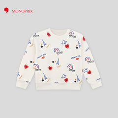 MONOPRIX ECRU PARIS THEME SWEATSHIRT
